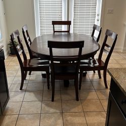 Dining table with six chairs