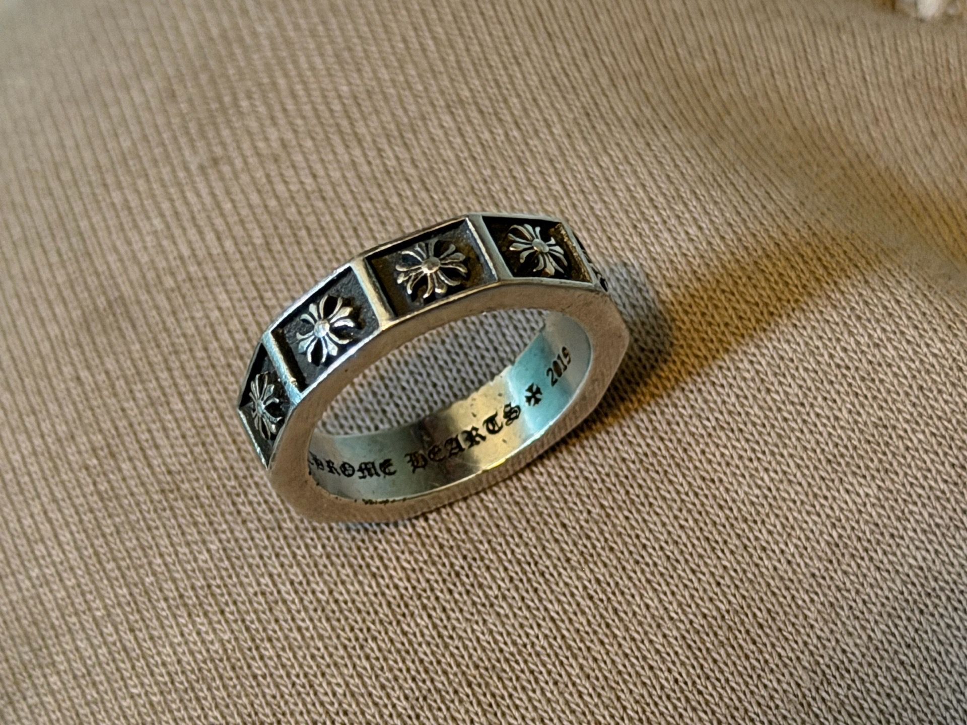 Chrome hearts alphabet block ring