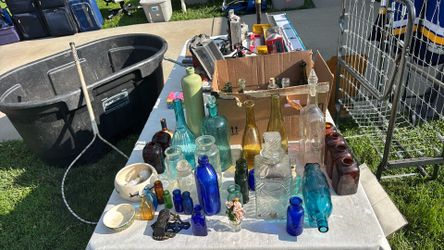 Antique glass and bottle collection