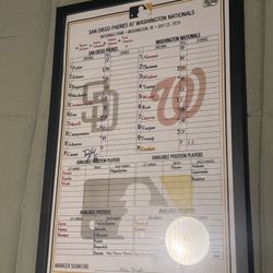 San Diego Padres Dylan Cease No-Hitter Lineup Card Signed