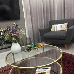 Sofa chair and coffee table