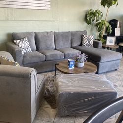 Grey Comfortable Sectional With Ottoman ‼️take It Home With $39 Easy Approval ‼️