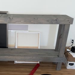 Gray wood console table