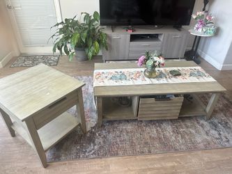 Modern Coffee Table with Storage with small side table