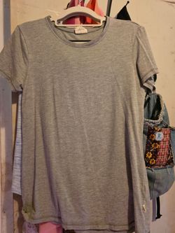 Gray Crew Neck Basic T-Shirt