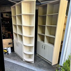 2 Dania Bookshelves with Doors and matching corner piece