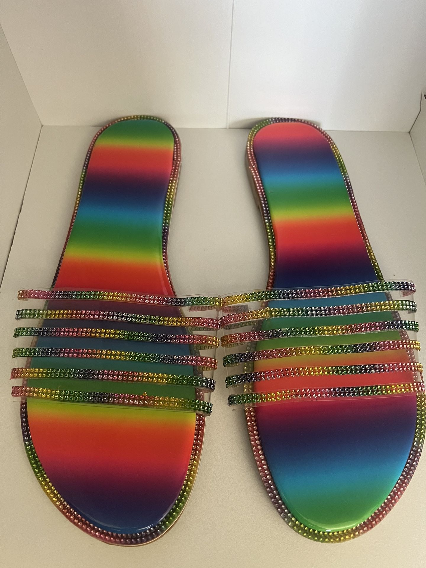 Rainbow Rhinestone Sandals