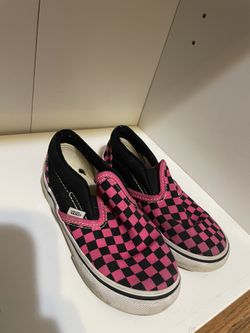 Pink Checkered Vans Kids 10c