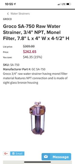 GROCO WATER STRAINER