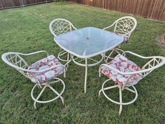 Hampton Bay Metal Patio Set – Table + 4 Chairs w/ Cushions