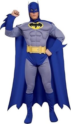 Adult Mens Batman Halloween Costume Rubies Muscle Suit DC Comics Cosplay Size Medium 32-34
