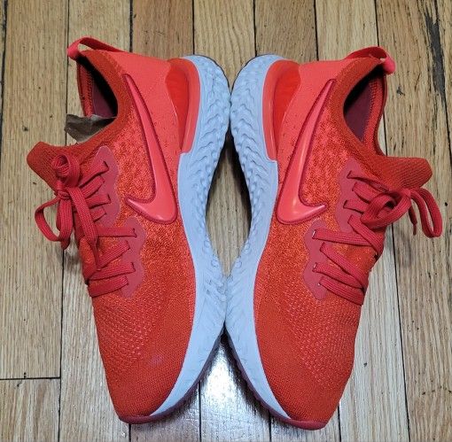 Nike Epic React Flyknit Men's Running Shoes - Orange/White - US 10.5