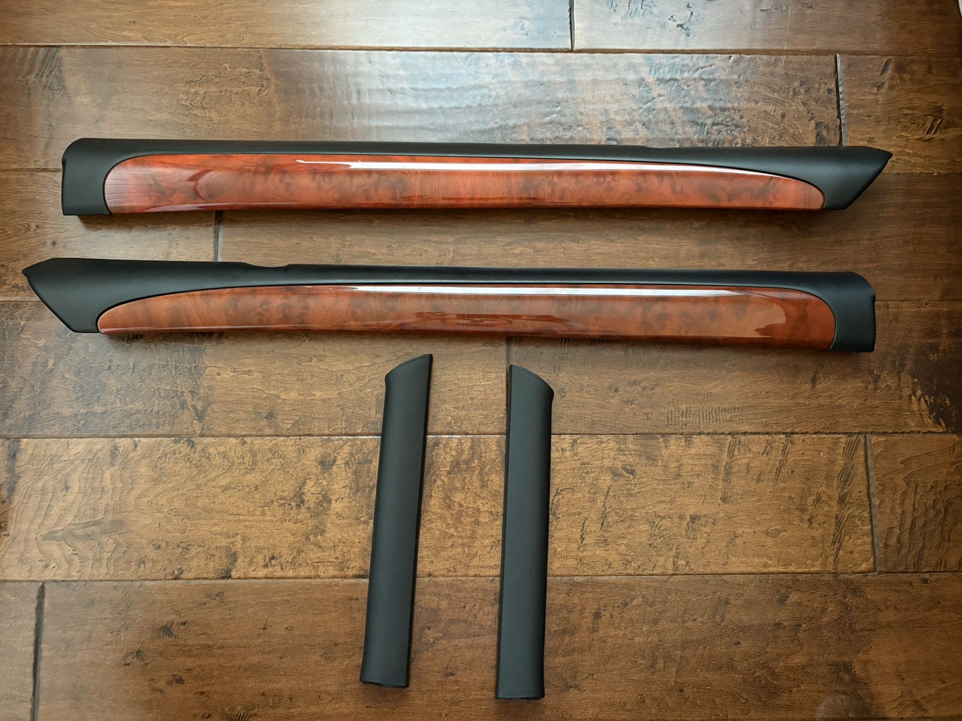 Lexus LS430 OEM Rear Upper Interior Door Panel Wood Trim w/ Window Pillar Covers