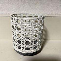 White Octagon Candle Holder