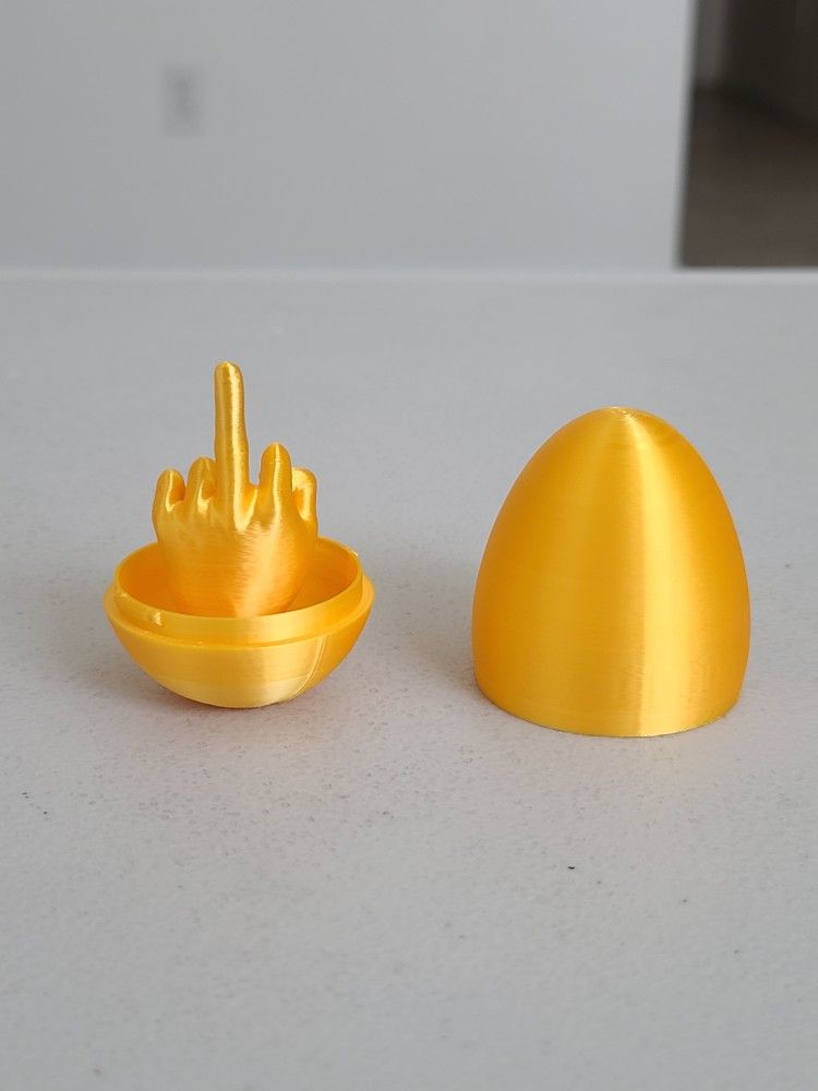 Middle Finger Golden Easter Egg Prank Novelty Knick Knack Joke Toy