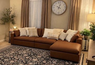 Rust/camel modular sectional with two chaise