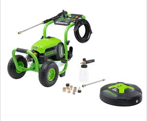 Greenworks 3000 PSI Electric Pressure Washer Combo Kit