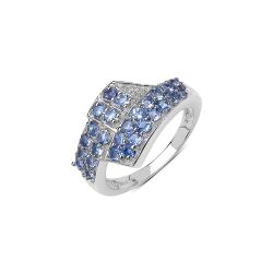 0.95 ctw Genuine Tanzanite .925 Sterling Silver Ring