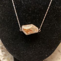 925 Sterling silver 18 inch chain with Sarausky crystals