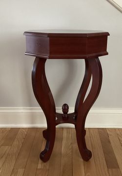Wooden Accent Side Table Octagon Shape For Home Decor 