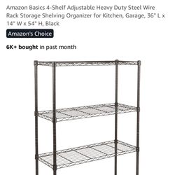 4 Shelf Adjustable Heavy Duty Steel Wire Rack
