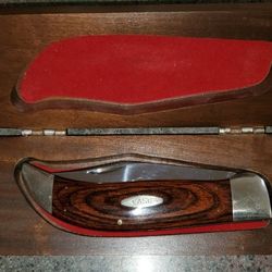 Vintage 1970's Case XX P172 Buffalo 4 Dot USA Wood Folding Hunter Clasp Knife