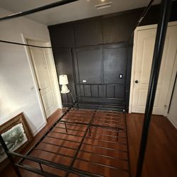 Black Canopy Full Size Bed Frame - Used 