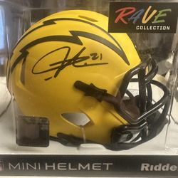 Ladanian Tomlinson Signed Los Angeles Chargers Riddell Rave Mini Helmet Beckett