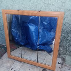 Bathroom Wood Wall Cabinet Mirror