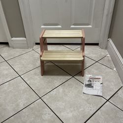 New Wooden Step Stool, Height Adjustable, For Kids 