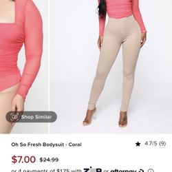Fashion Nova Coral Bodysuit