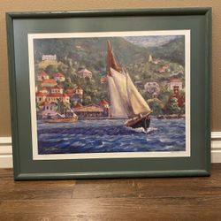 Framed Art Print of "Bainbridge Island Sail"