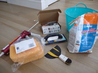 Grout And Caulk Bathroom Set Tools Materials 