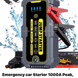 Emergency car Starter 1000A Peak, 12V Portable , 22000maH batterycapacity