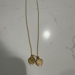 Tiffany And Co Necklace Return To Tiffany Double Heart Tag Pendent Gold Necklace 