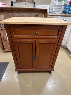 Wood Top Kitchen Cart