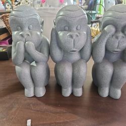 6 Inch High , Speak ,hear, See No Evil Monkeys