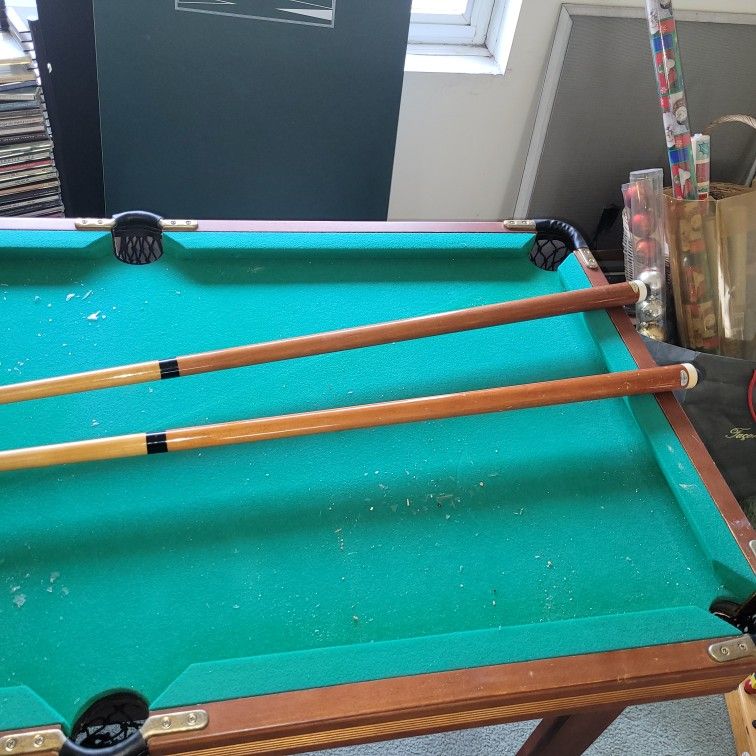 Pool Table 48" With Balls Pool Stick Multifunction
