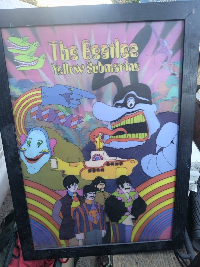 Beatles Yellow Submarine 3D Framed 29x21