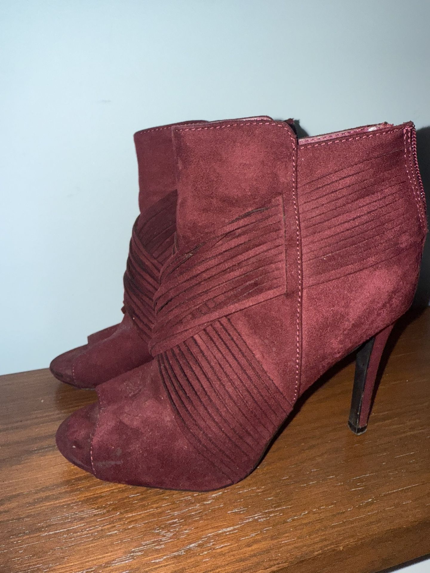 Maroon booties Size 7