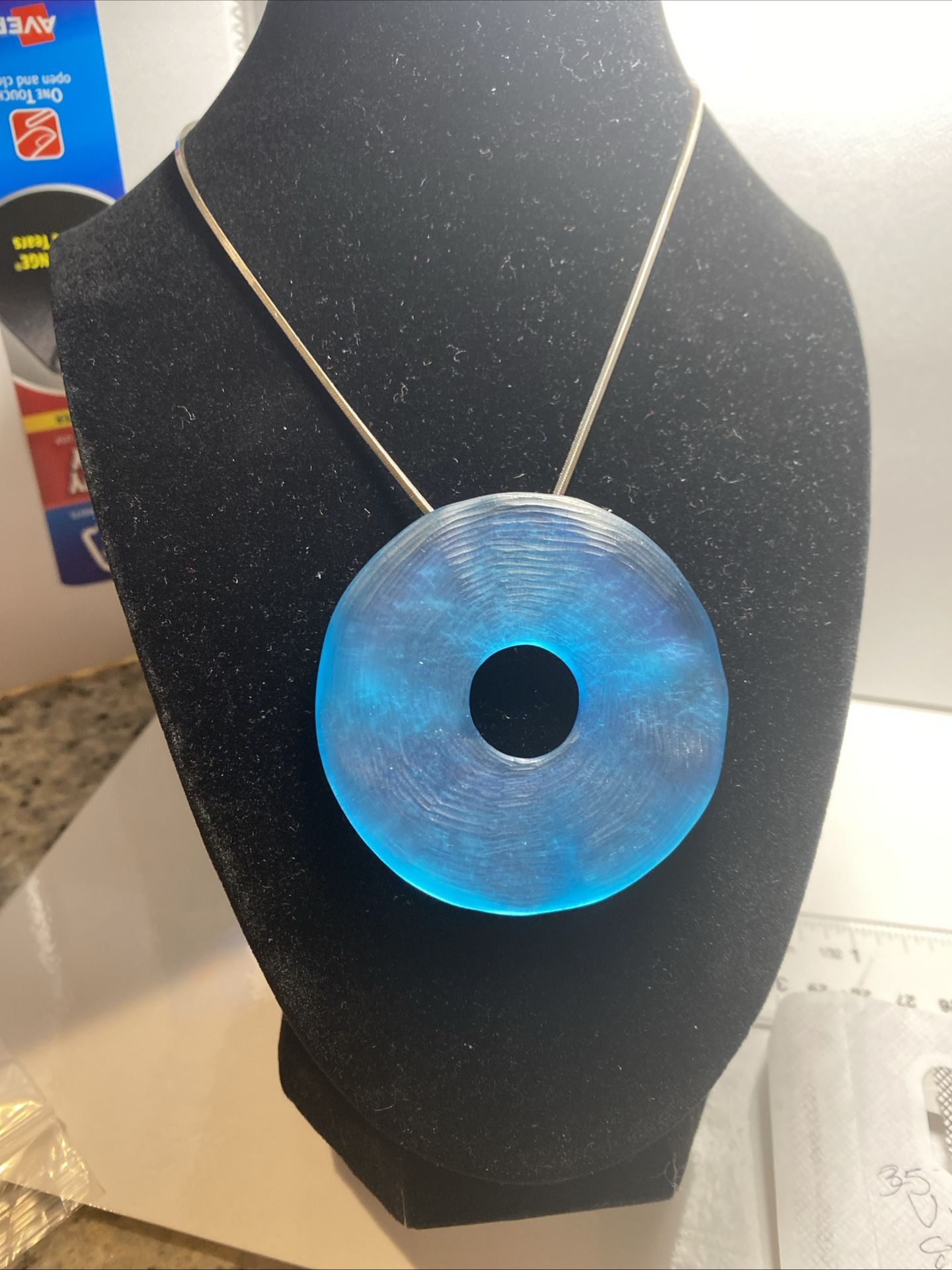 Basic Jewelry Necklace Alexis Bittar Turquoise. 925 Chain LG Aqua Disc