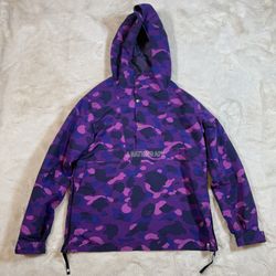 BAPE Purple Camo Anorak 1/2 Zip Pullover Jacket Men’s XL