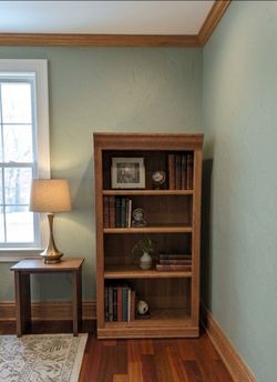 Solid Oak 4ft Bookcase Book Shelf with Adjustable Shelves – Traditional Style Office Library Bedroom