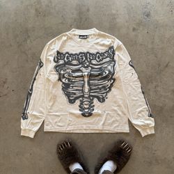 Hellstar Airbrush Bones Long-Sleeve ‘White’
