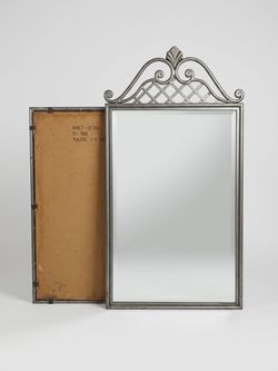 Decorative Silver Metal Wall Mirror – Beveled Glass