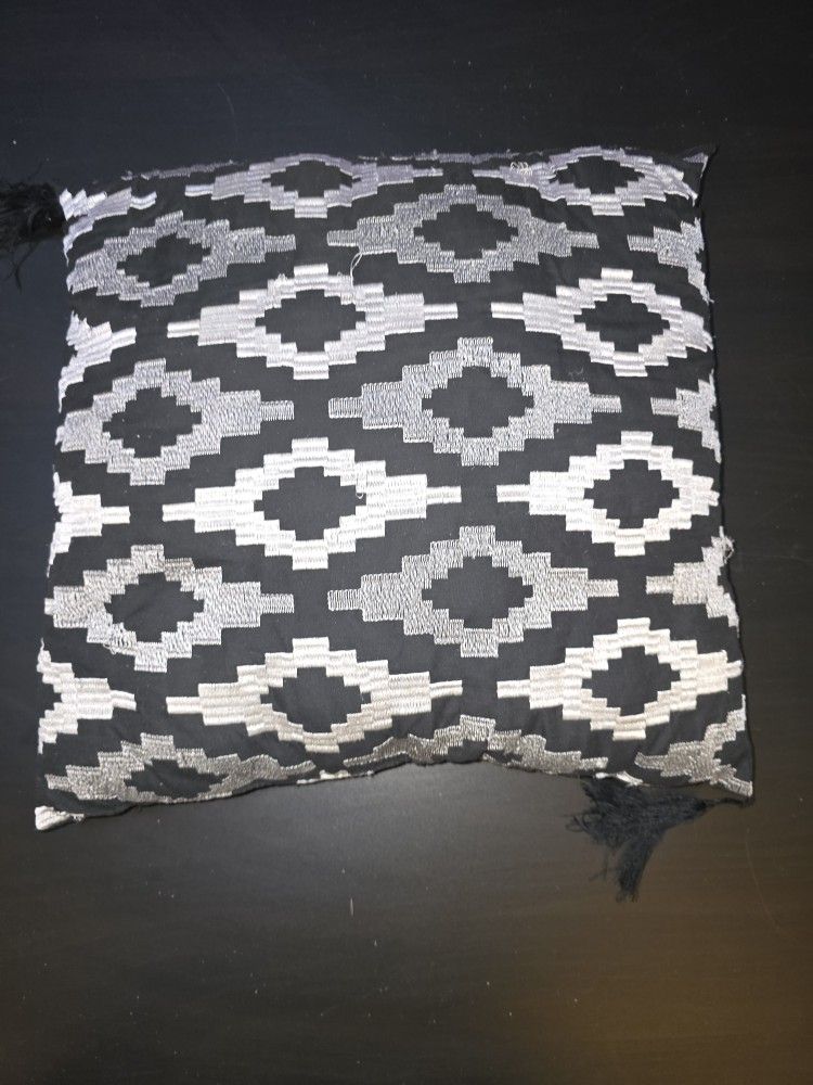 Black Gray & White Accent Pillow For Couch