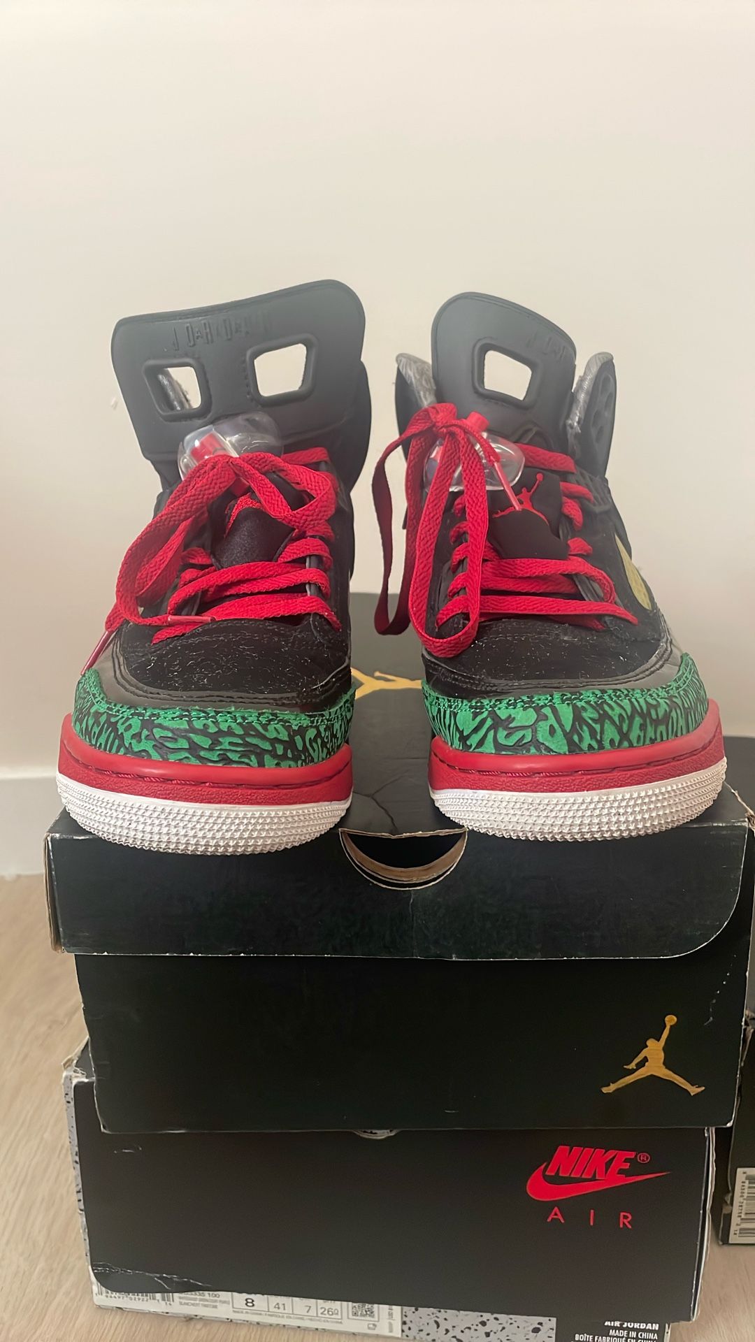 Jordan Spizike Black Varsity Red