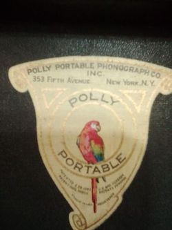 1920's POLLY PORTABLE RECORD PLAYER.  BREMERTON 