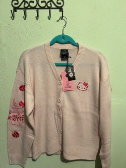 Sanrio hello kitty embroidered pink cardigan. Size medium