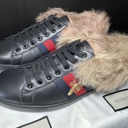 Gucci Ace Wool Embroidered 'Bee - Black'